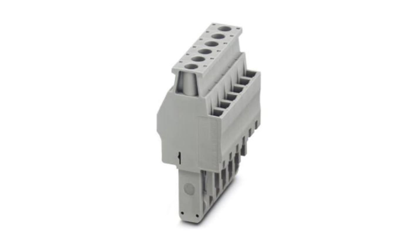 Phoenix Contact Not Applicable Pitch 6 Way Pluggable Terminal Block, Plug, DIN Rail, Screw Termination