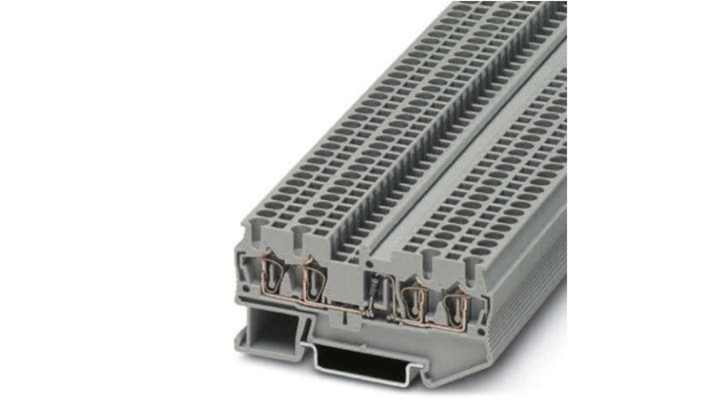 Phoenix Contact ST Series Grey DIN Rail Terminal Block, Spring Clamp Termination