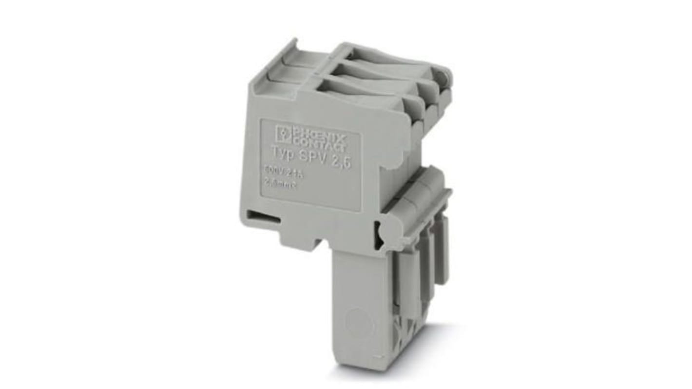 Phoenix Contact 3 Way Pluggable Terminal Block, Plug, DIN Rail, Spring Cage Termination