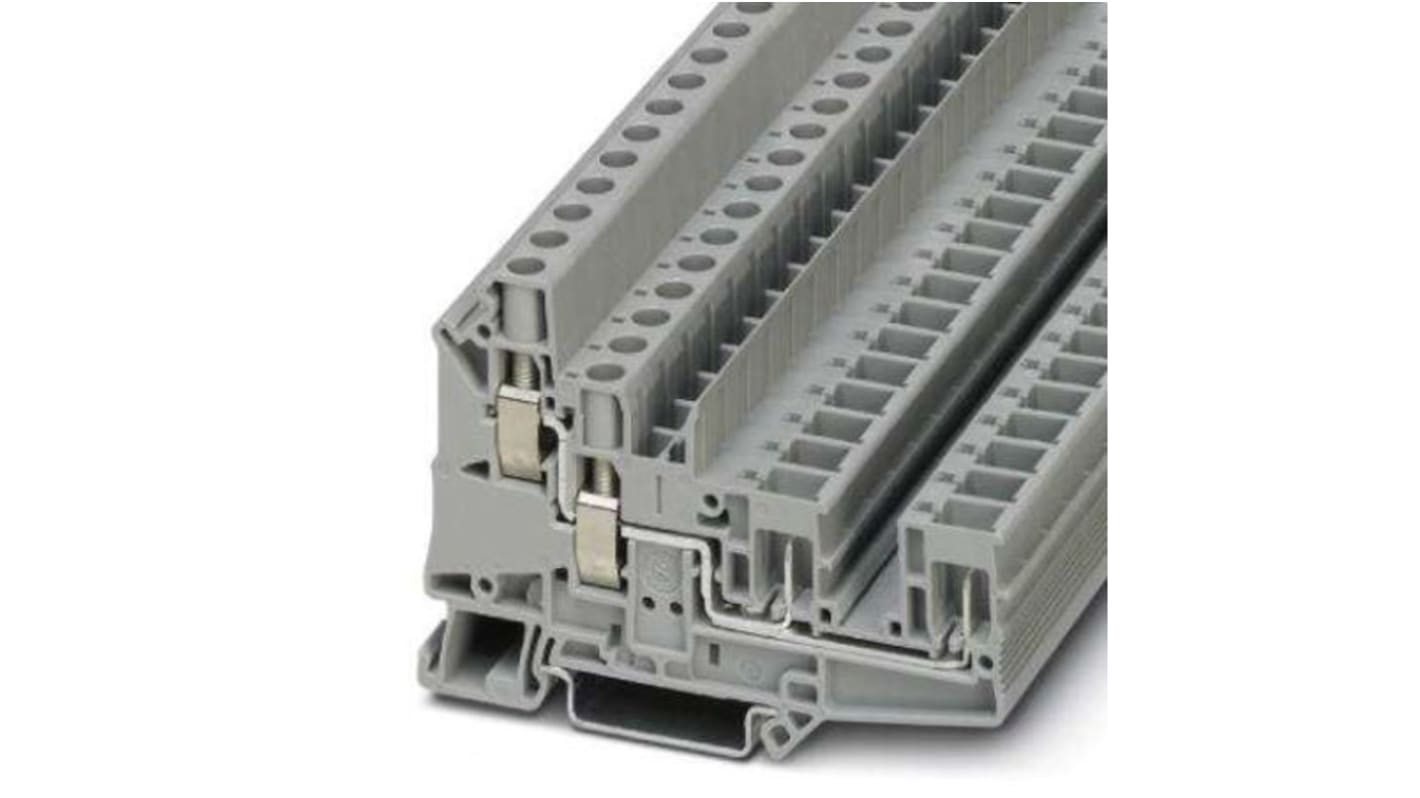 Bloc de jonction rail DIN Phoenix Contact UT 6, 0.2 → 10mm², A visser, Gris