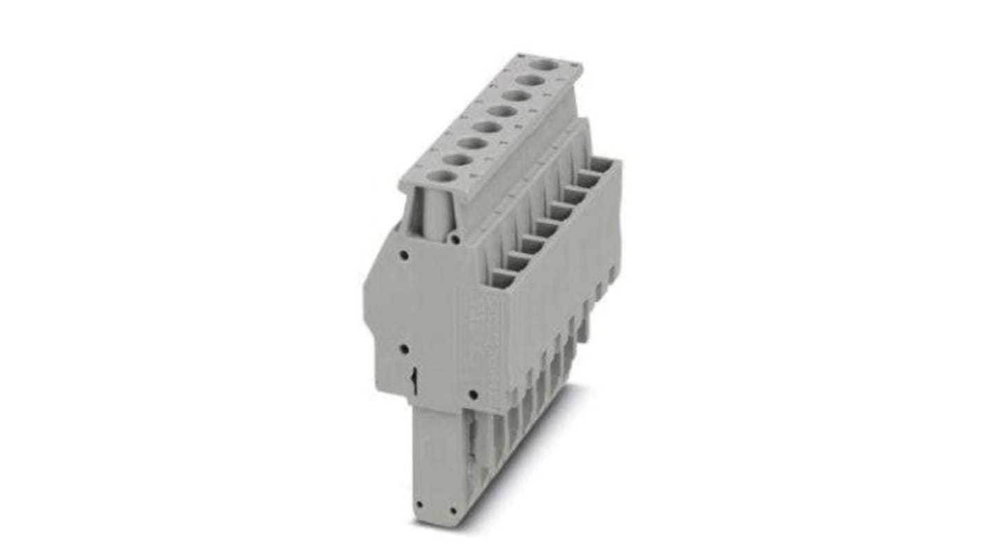 Phoenix Contact 8 Way Pluggable Terminal Block, Plug, DIN Rail, Screw Termination