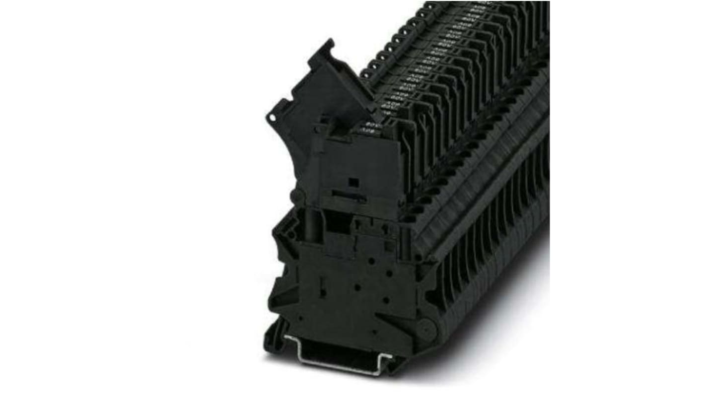 Phoenix Contact UT Series Black DIN Rail Terminal Block, Single-Level