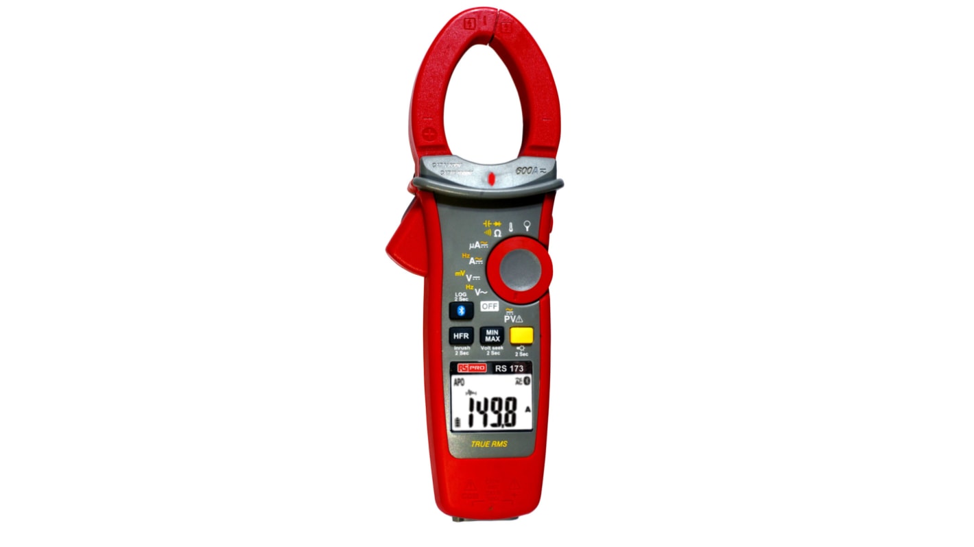 RS PRO 173 Clamp Meter, 600A dc, Max Current 600A ac CAT III 1000V