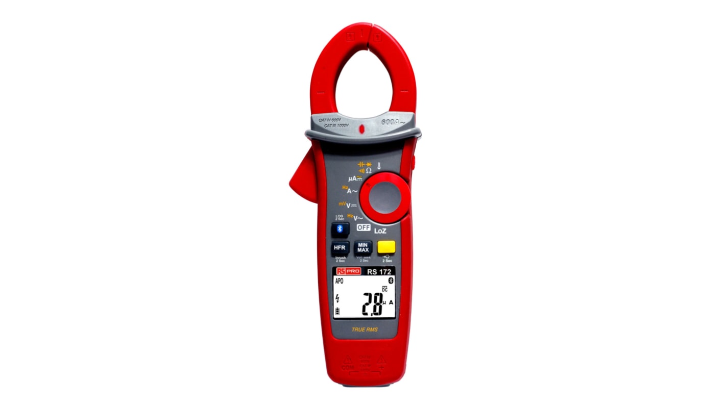 RS PRO 172 Clamp Meter, 600A dc, Max Current 600A ac CAT III 1000V With RS Calibration