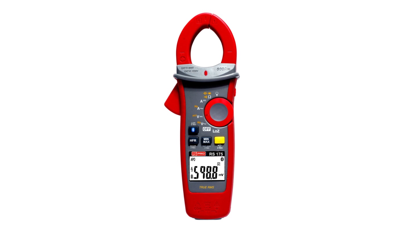 RS PRO 175 Clamp Meter, 600A dc, Max Current 600A ac CAT III 1000V With RS Calibration