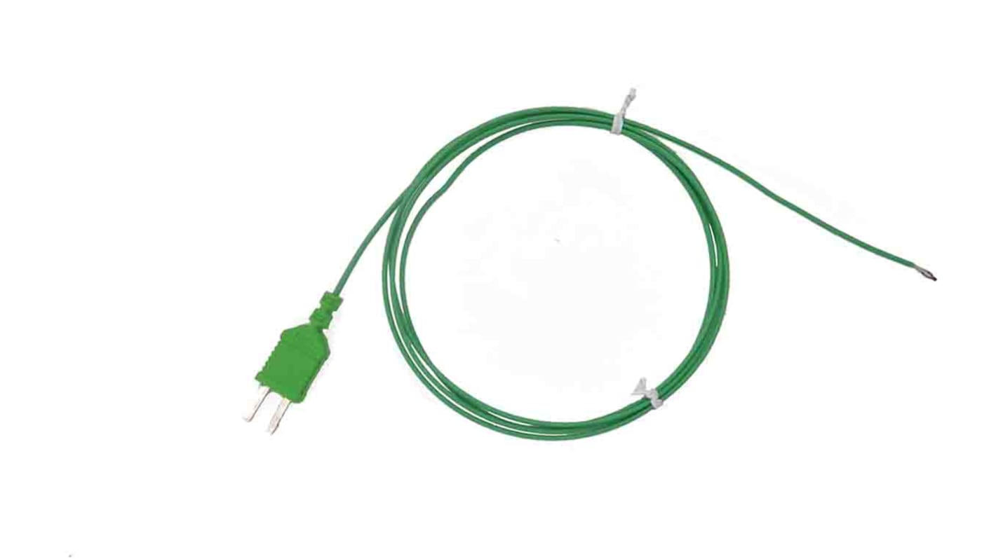 Termopar tipo K RS PRO, Ø sonda 7/0.2mm x 1.5m, temp. máx 280°C, cable de 1.5m, conexión , con conector miniatura