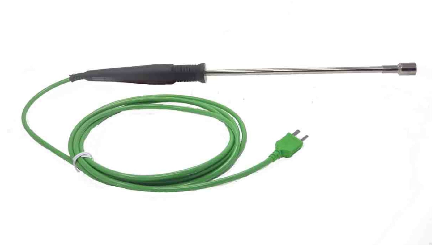 Sonda de temperatura de Superficie tipo K RS PRO, hasta 600 °C. ±1,5 °C (±0,25 %), Ø 12mm x 200mm, cable de 1m