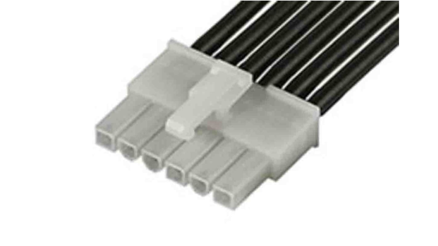 Conjunto de cables Molex Mini-Fit Jr. 215322, long. 600mm, Con A: Macho, 1 vía, Con B: Macho, 1 vía, paso 4.2mm