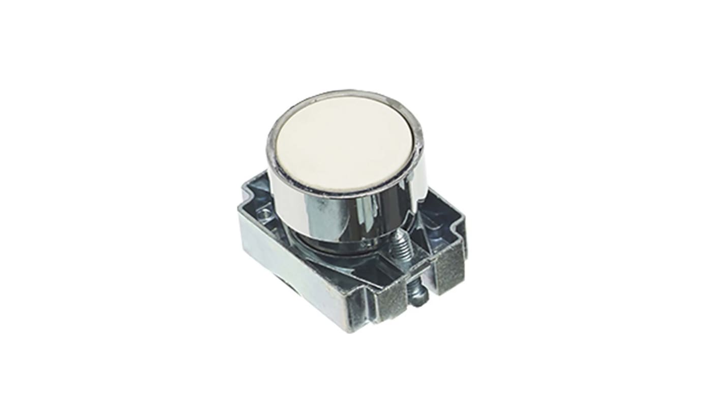 Cabezal de pulsador RS PRO, Ø 22mm, de color Blanco, Momentáneo, IP65