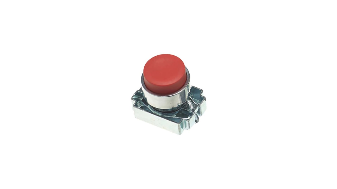 Tête de bouton poussoir RS PRO Rouge, Ø découpe 22mm, Momentané