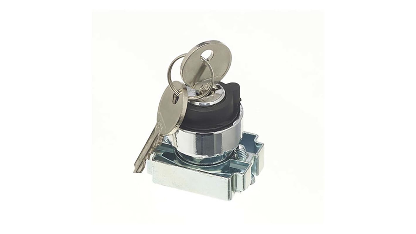 RS PRO 3-position Key Switch Head, Latching, 22mm Cutout