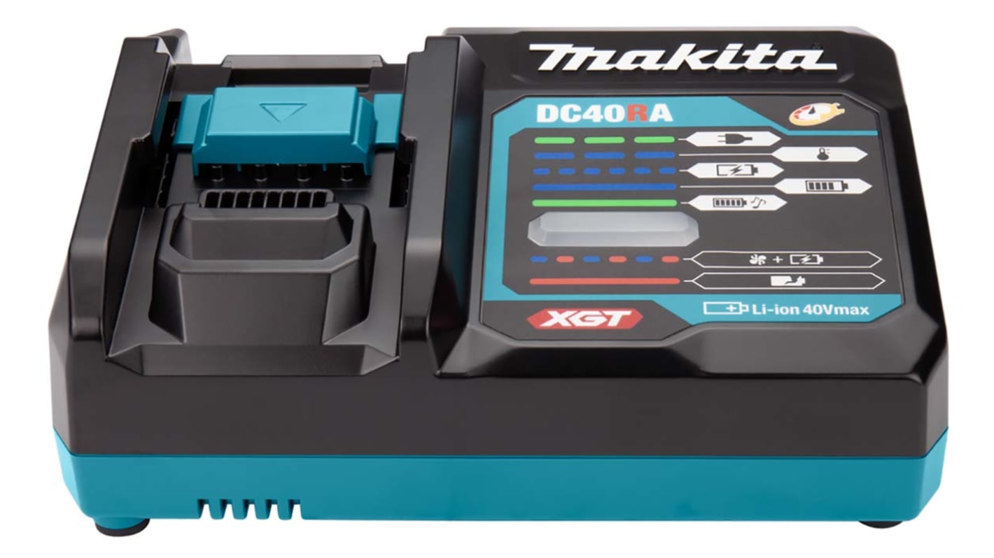 Makita Fast Charger DC40RA, 40V 6A Batterioplader med pladser med EURO stik