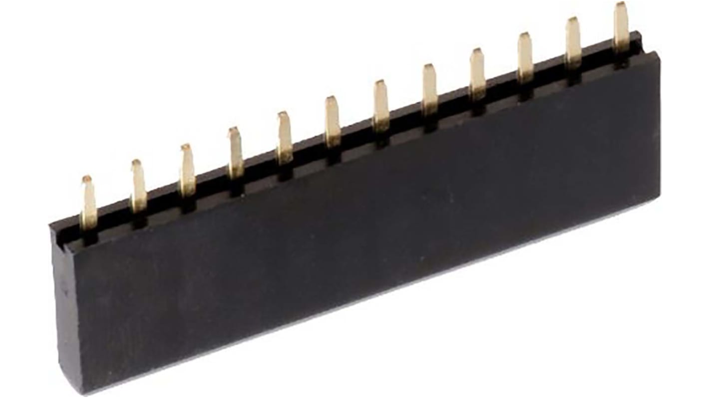 Wurth Elektronik WR-PHD Series Straight Through Hole Mount PCB Socket, 10-Contact, 1-Row, 2.54mm Pitch, Solder