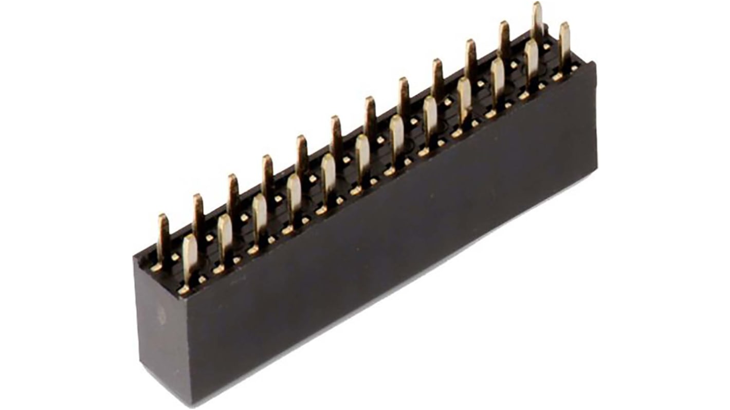 Conector hembra para PCB Wurth Elektronik serie WR-PHD 6130, de 16 vías en 2 filas, paso 2.54mm, Montaje en orificio