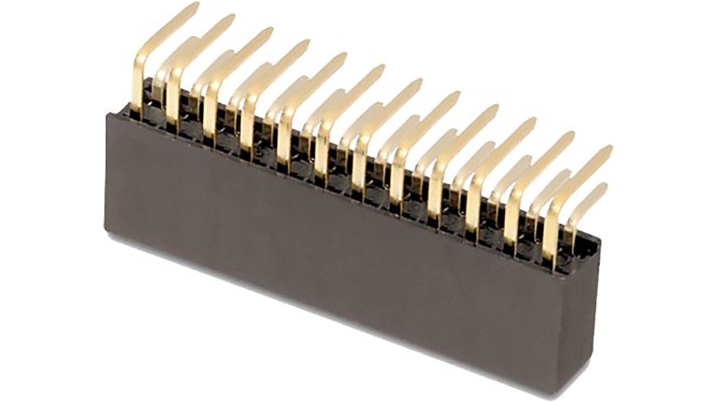 Wurth Elektronik WR-PHD Series Right Angle Through Hole Mount PCB Socket, 8-Contact, 2-Row, 2.54mm Pitch, Solder