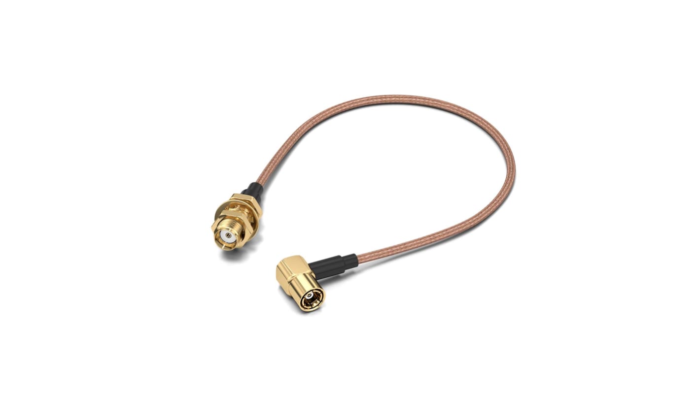 Wurth Elektronik WR-CXASY Series Female SMA to Male SMB Coaxial Cable, 152.4mm, RG316/U Coaxial, Terminated