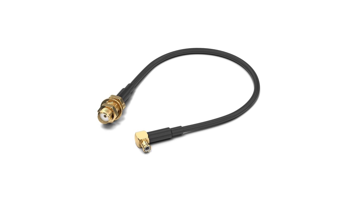 Cable coaxial RG174/U Wurth Elektronik, 50 Ω, con. A: SMA, Hembra, con. B: MCX, Macho, long. 152.4mm