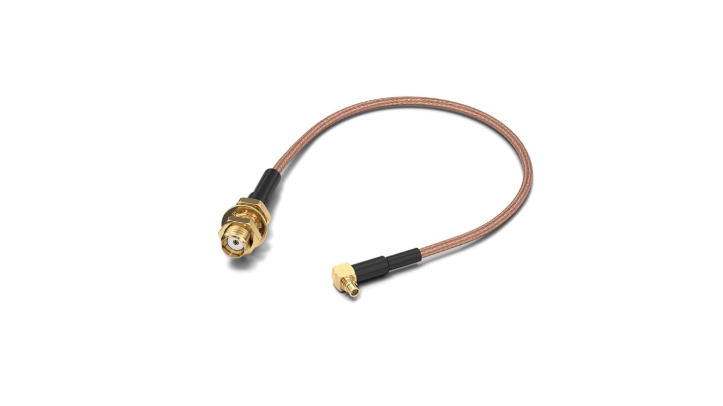 Cable coaxial RG178/U Wurth Elektronik, 50 Ω, con. A: SMA, Hembra, con. B: MMCX, Macho, long. 152.4mm