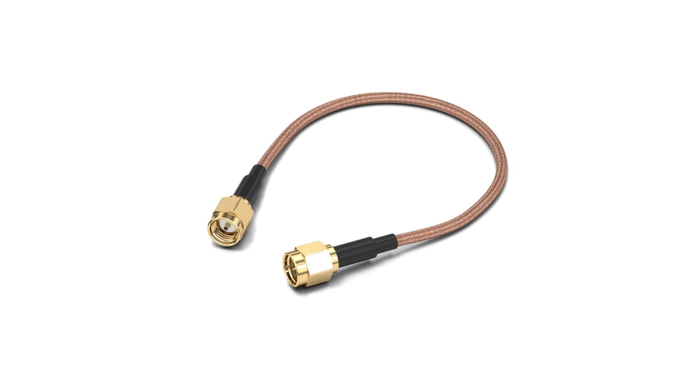 Cable coaxial RG174/U Wurth Elektronik, 50 Ω, con. A: SMA, Macho, con. B: SMA, Macho, long. 1m