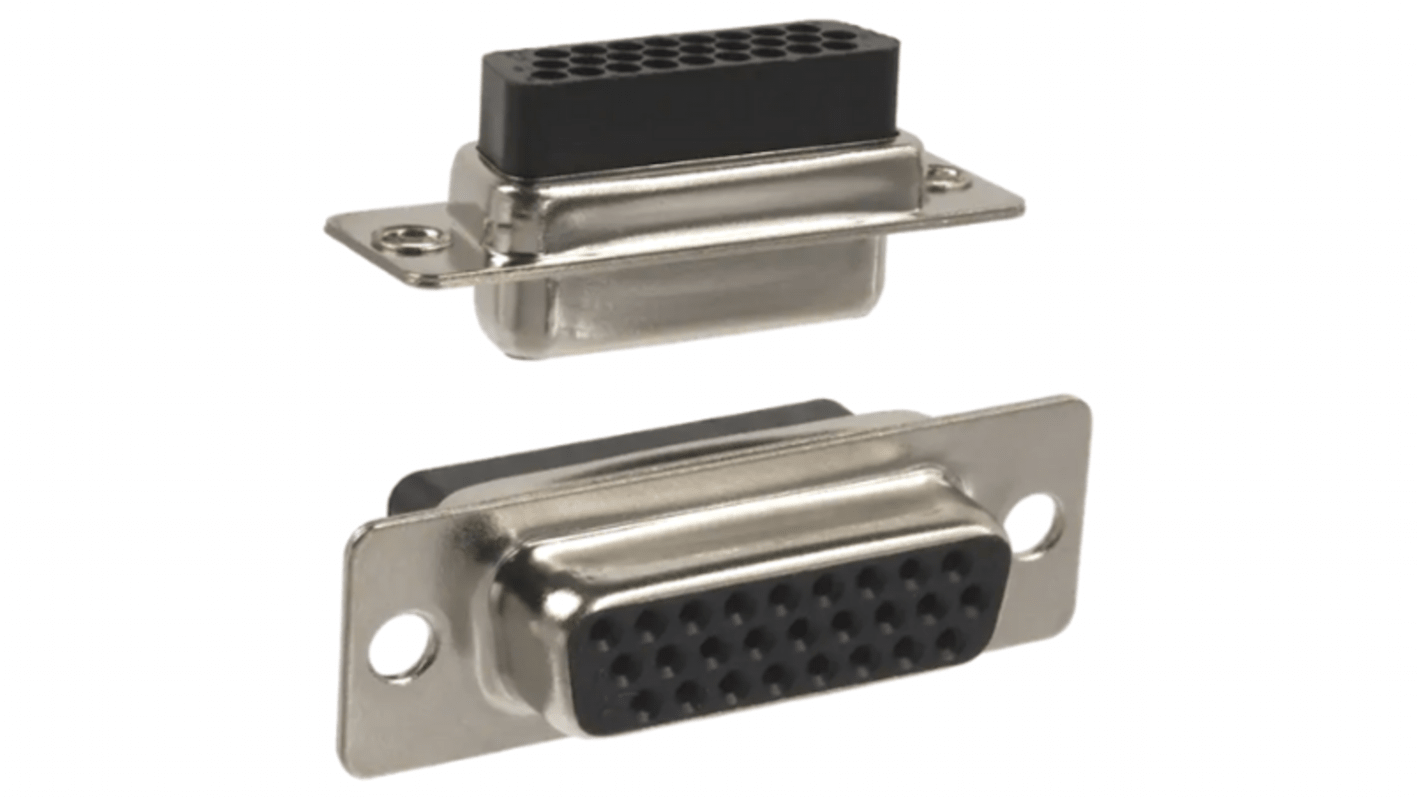 Norcomp 180 26 Way Panel Mount D-sub Connector Socket, 2.28mm Pitch
