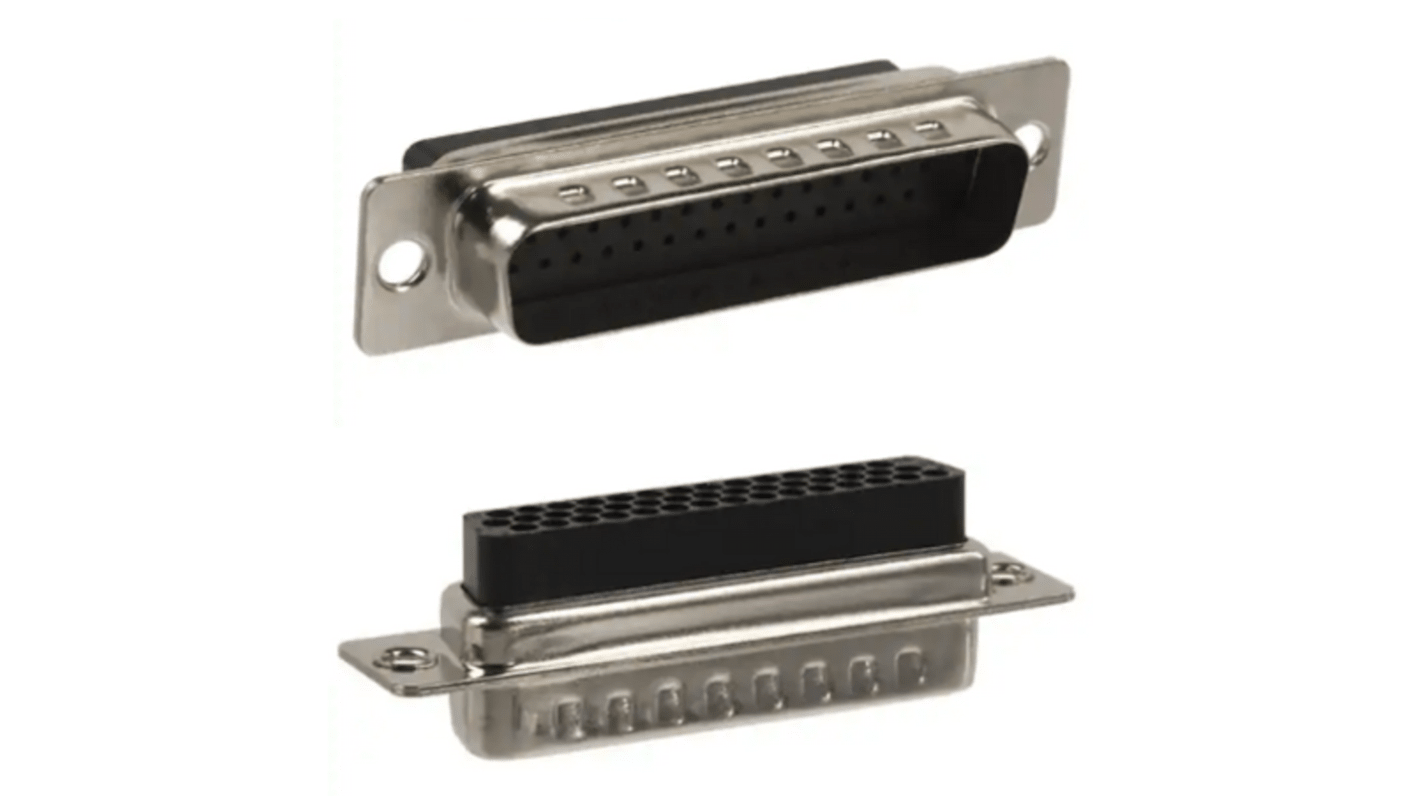 Norcomp 180 44 Way Panel Mount D-sub Connector Plug, 2.28mm Pitch