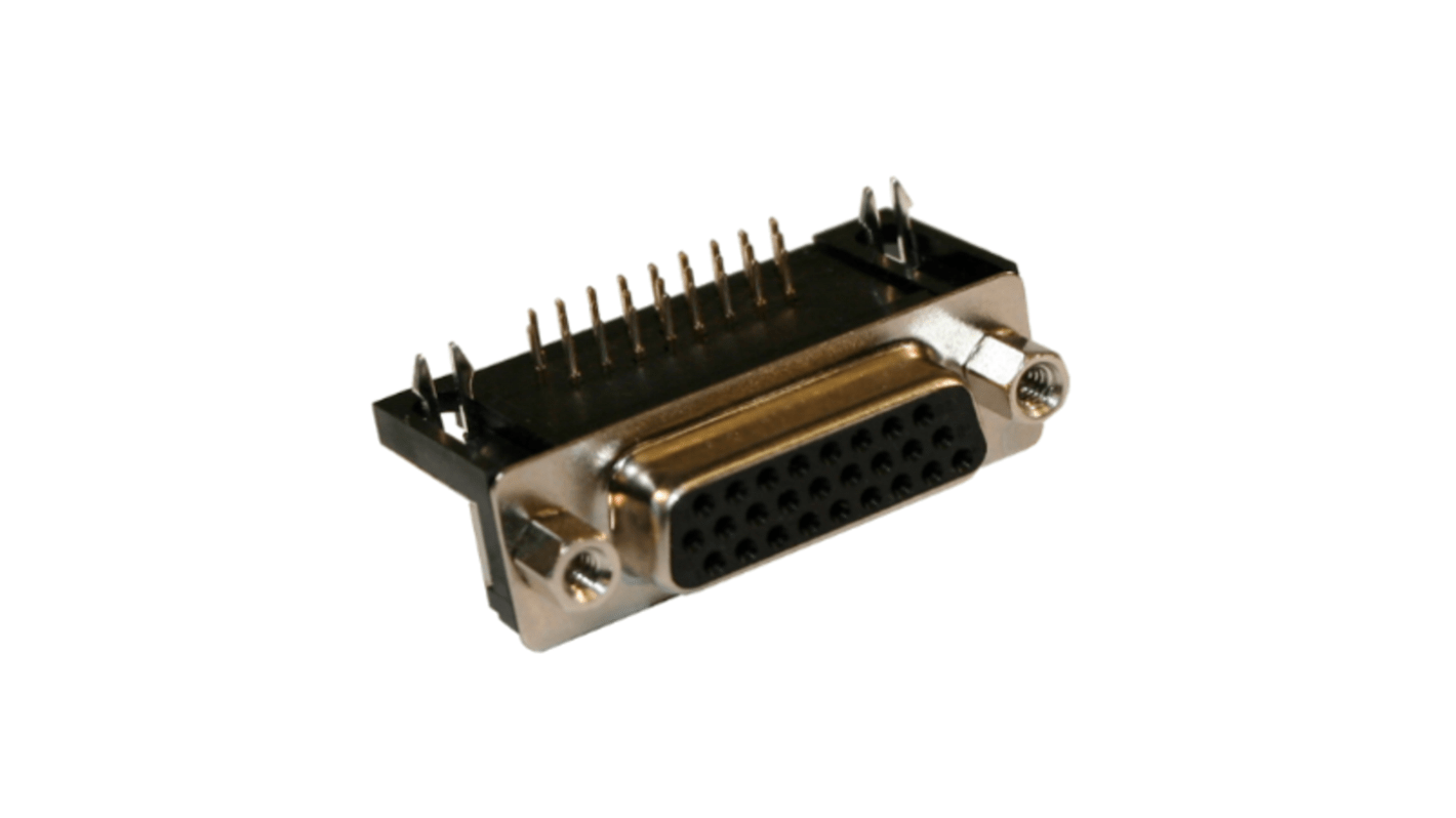 Conector D-sub Norcomp, Serie 181, paso 2.28mm, Ángulo de 90° , Montaje en Panel Mount, Hembra, con Bloqueos