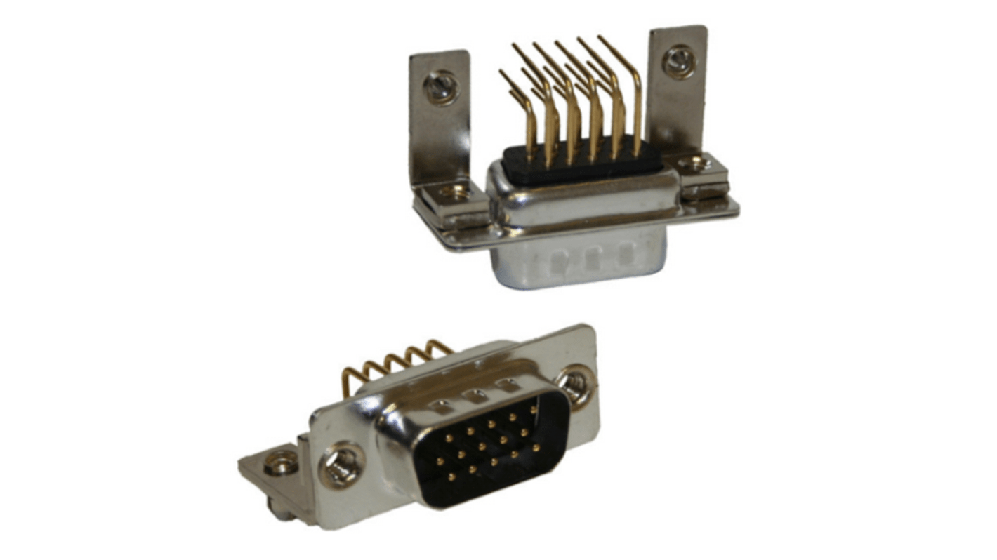 Conector D-sub Norcomp, Serie 181, paso 2.28mm, Ángulo de 90° , Montaje en Panel Mount, Hembra, con Bloqueos de placa