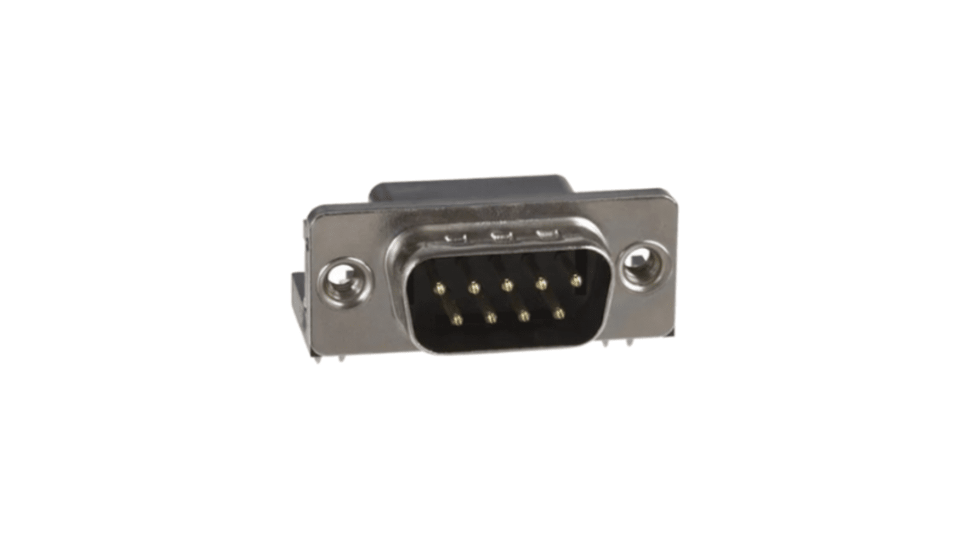 Norcomp 182 15 Way Right Angle Panel Mount D-sub Connector Plug, 2.75mm Pitch, with Boardlocks