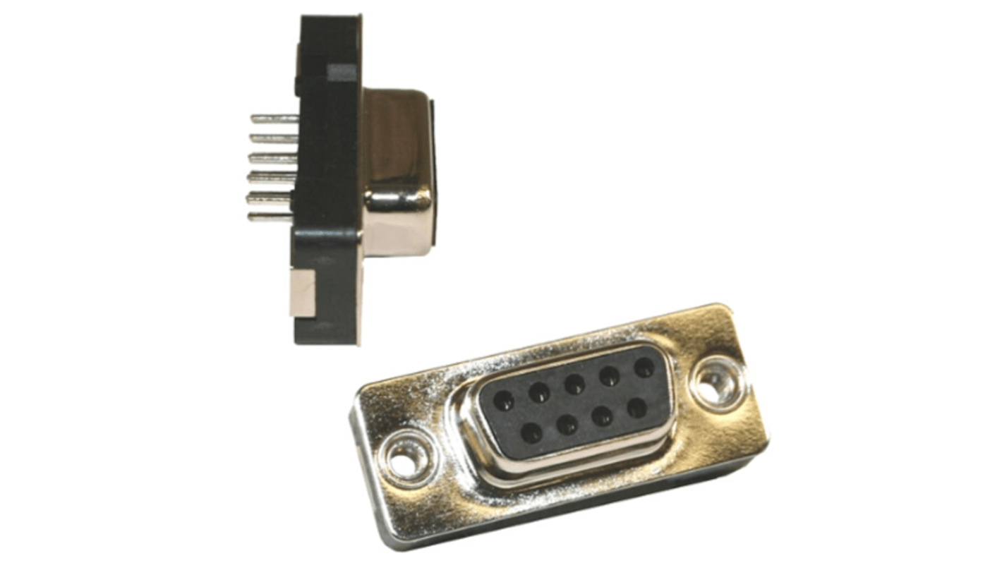 Norcomp 191 9 Way Vertical Panel Mount D-sub Connector Plug, 2.75mm Pitch, with Boardlocks