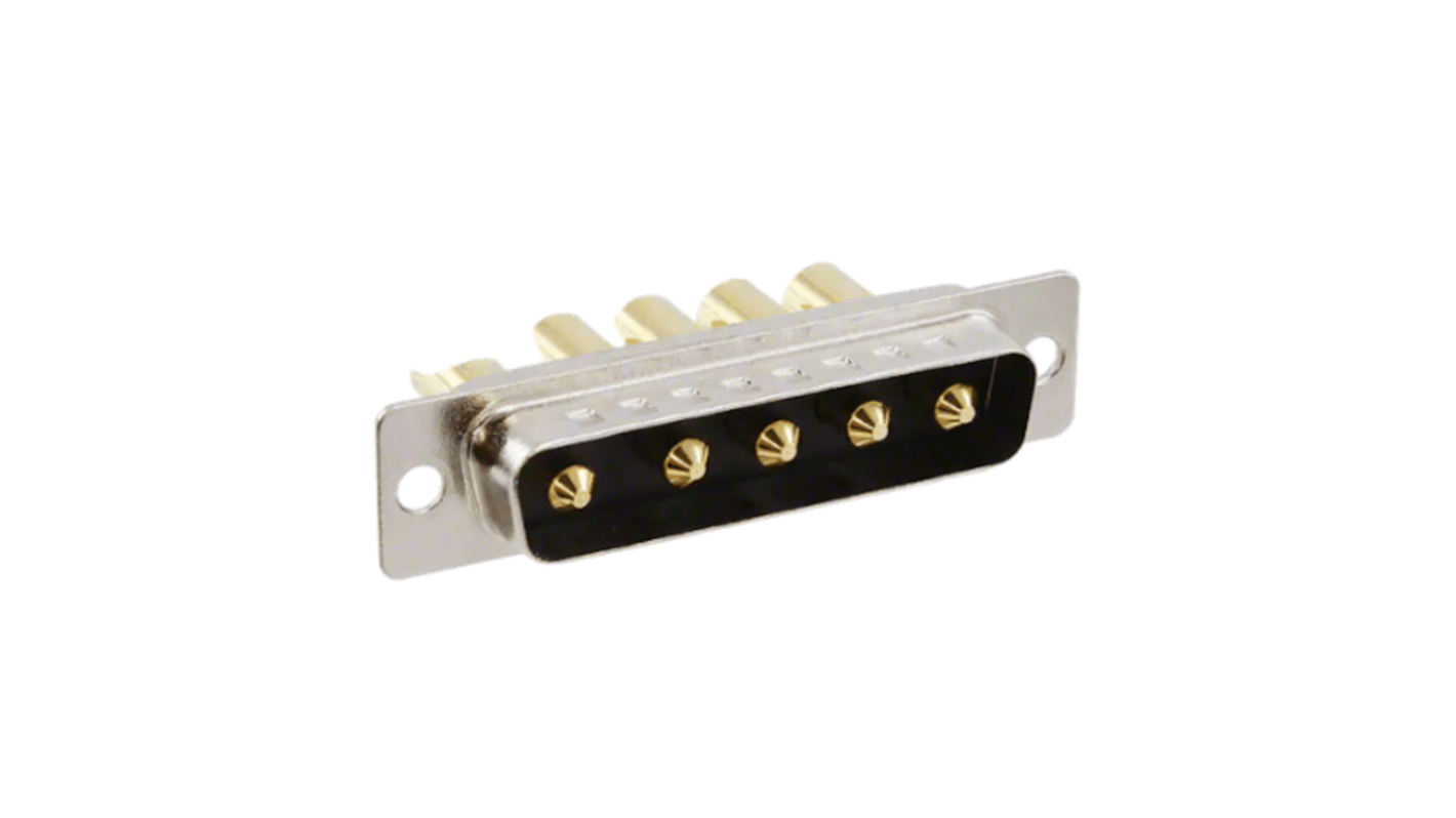 Norcomp 680M 5 Way Panel Mount D-sub Connector Plug, 2.77mm Pitch