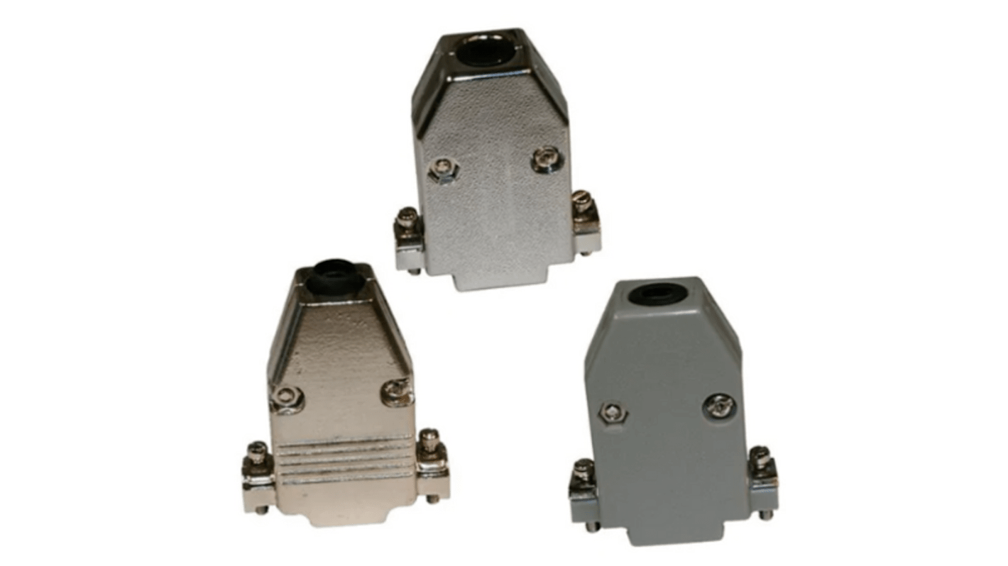 Capot Sub-D Norcomp série 979, 50 contacts, Sub-D haute densité en Alliage de Zinc  avec Serre-câble