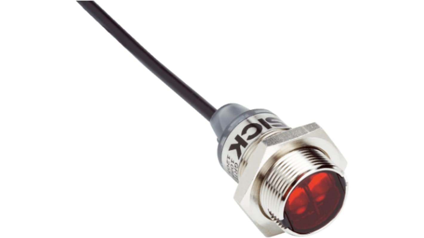 Sick Retroreflective Photoelectric Sensor, Barrel Sensor, 7.2 m Detection Range