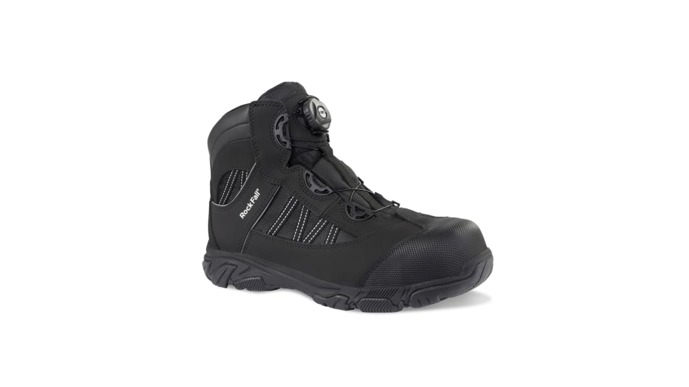 Rockfall Ohm Black Non Metallic Toe Capped Unisex Safety Boot, UK 8, EU 42