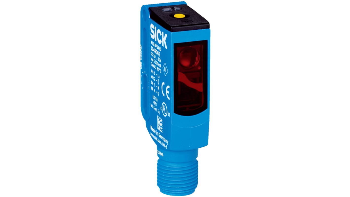 Fotocélula rectangular Sick, Sistema Reflex, alcance 400 mm, salida NPN, Conector Cableado M12, IP66, IP67, IP69K