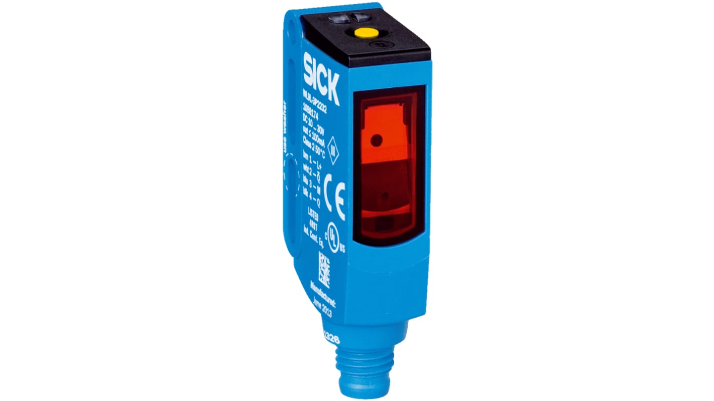 Fotocélula rectangular Sick, Sistema Reflex, alcance 12 m, salida NPN, Conector M8, IP66, IP67, IP69K