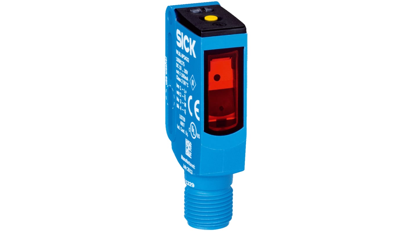 Fotocélula rectangular Sick, Sistema Reflex, alcance 12 m, salida NPN, Conector Cableado M12, IP66, IP67, IP69K