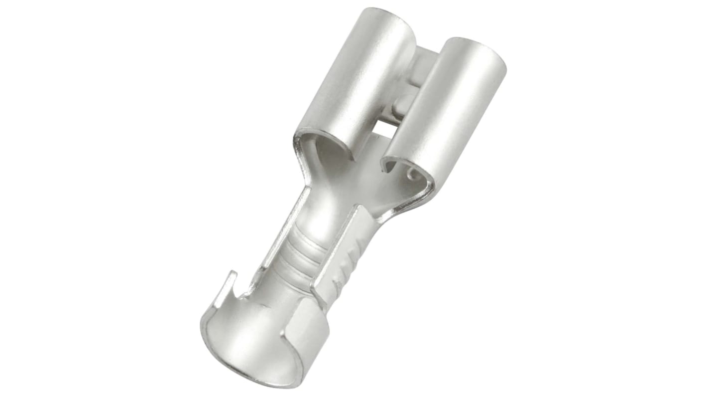 RS PRO Uninsulated Female Spade Connector, Receptacle, 0.8 x 6.35mm Tab