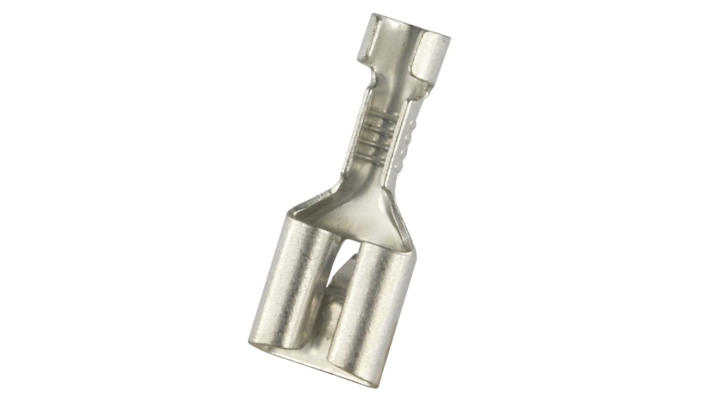 RS PRO Uninsulated Female Spade Connector, Receptacle, 0.8 x 6.35mm Tab Size