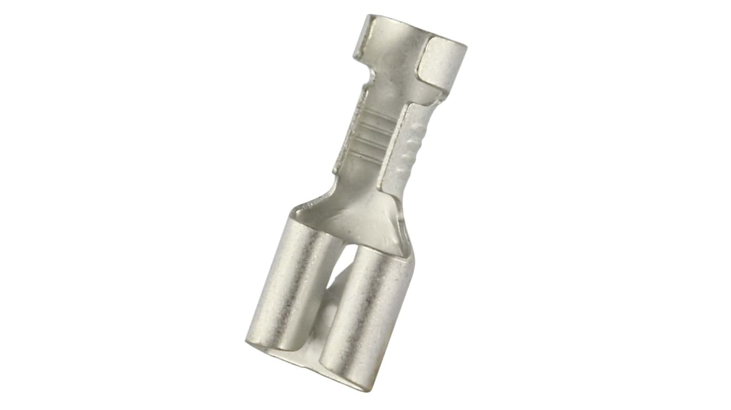 RS PRO Uninsulated Female Spade Connector, Receptacle, 0.8 x 6.35mm Tab