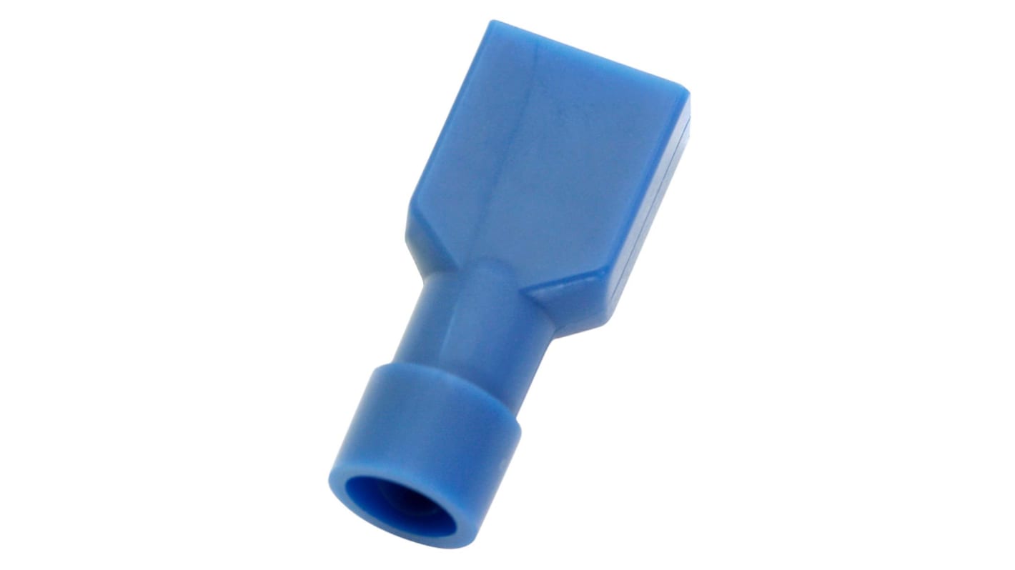 RS PRO Blue Insulated Female Spade Connector, Receptacle, 0.8 x 6.35mm Tab Size