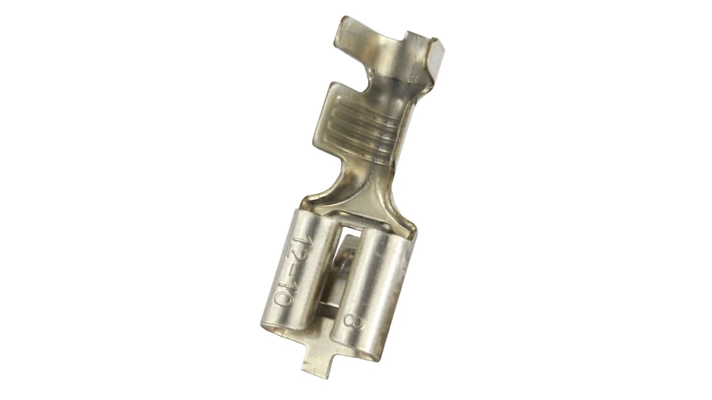 RS PRO Uninsulated Female Spade Connector, Open barrel, 6.35 x 0.8mm Tab Size, 4mm² to 6mm²