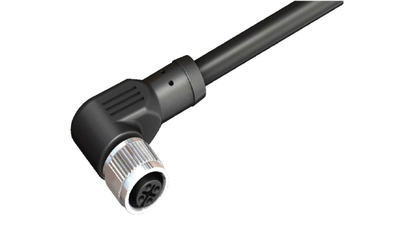 RS PRO Right Angle Female 4 way M12 to Unterminated Sensor Actuator Cable, 15m