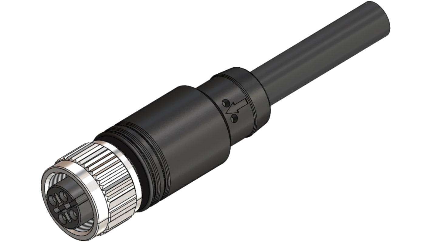 RS PRO Straight Female 4 way M12 to Unterminated Sensor Actuator Cable, 10m