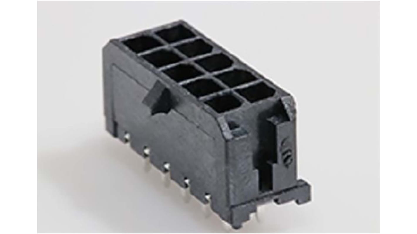 Molex Micro-Fit 3.0 Series Vertical Through Hole PCB Header, 10 Contact(s), 3.0mm Pitch, 2 Row(s), Shrouded