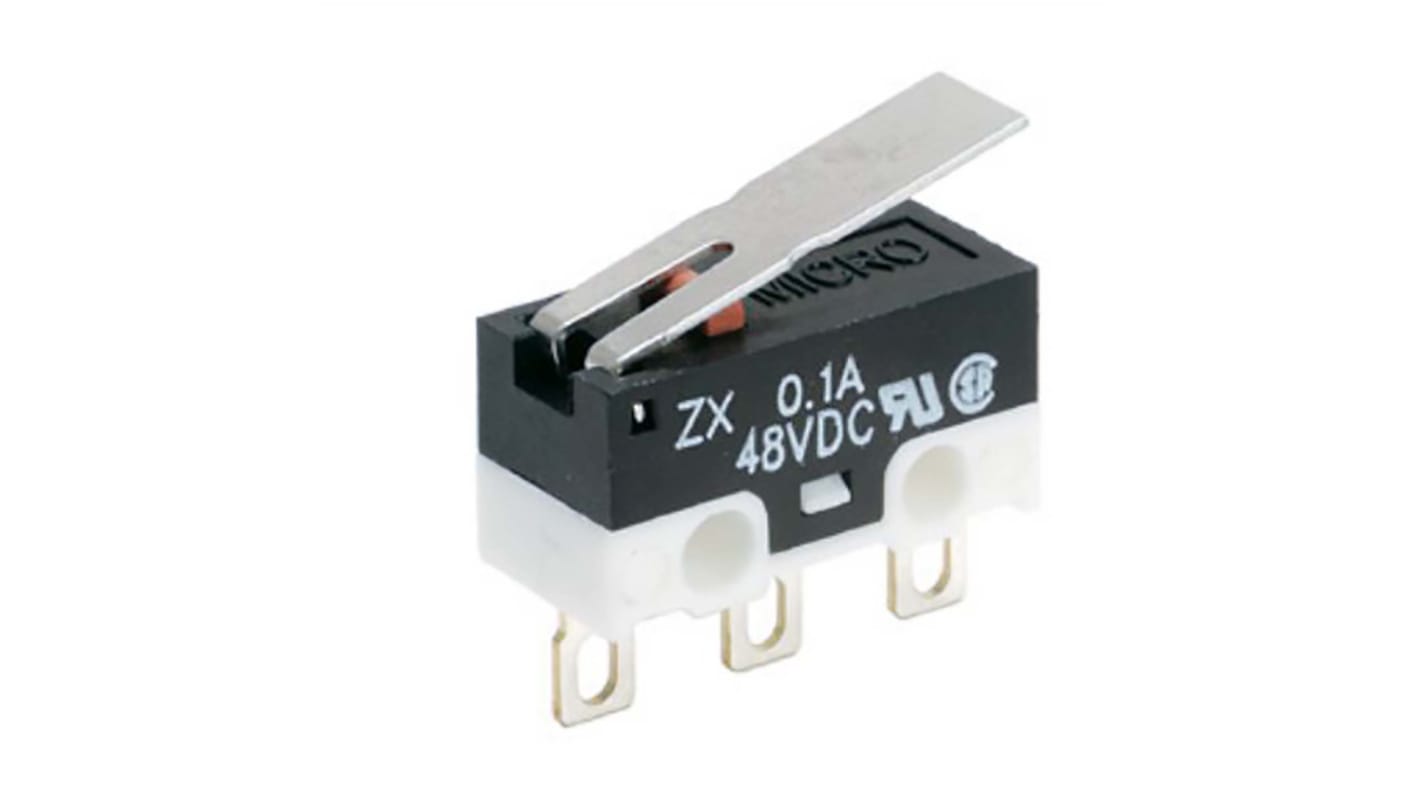 Microrupteur Levier à galet Honeywell, Circuit imprimé à angle gauche, 1 RT, 3 A