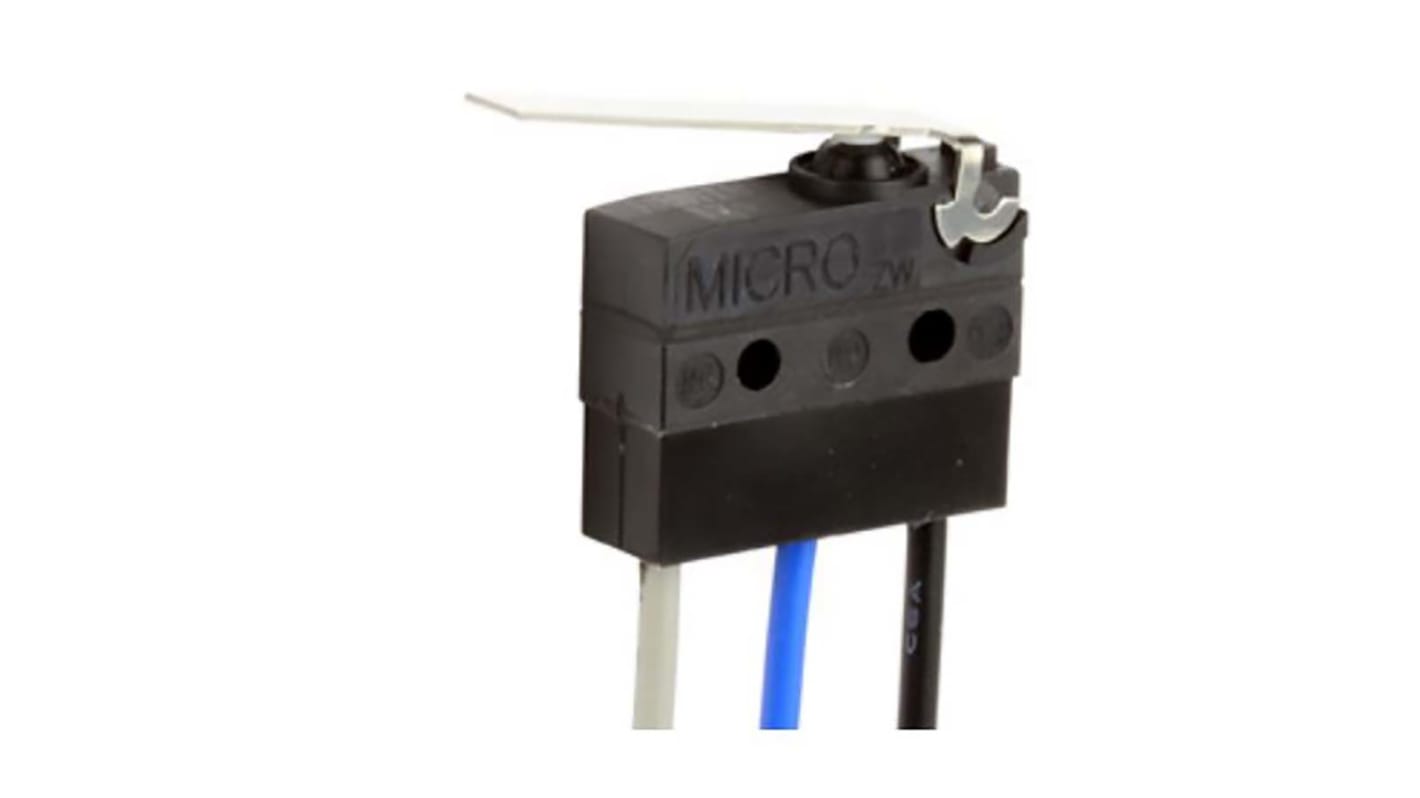 Mikrospínač SP-CO, typ ovladače: Dlouhá rovná páka 6 A