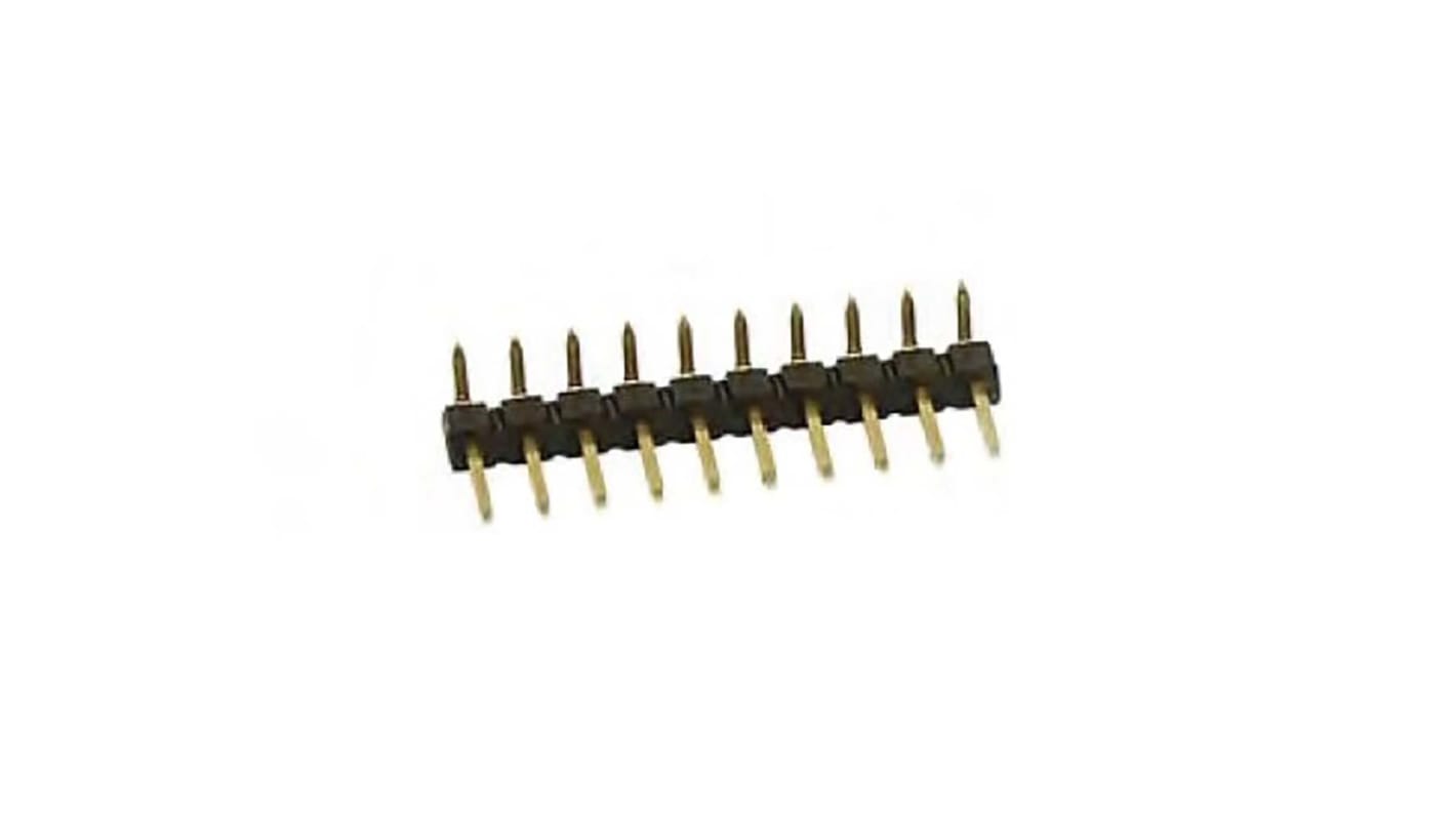Amphenol Communications Solutions EconoStik Series Right Angle Through Hole Pin Header, 10 Contact(s), 2.54mm Pitch, 1