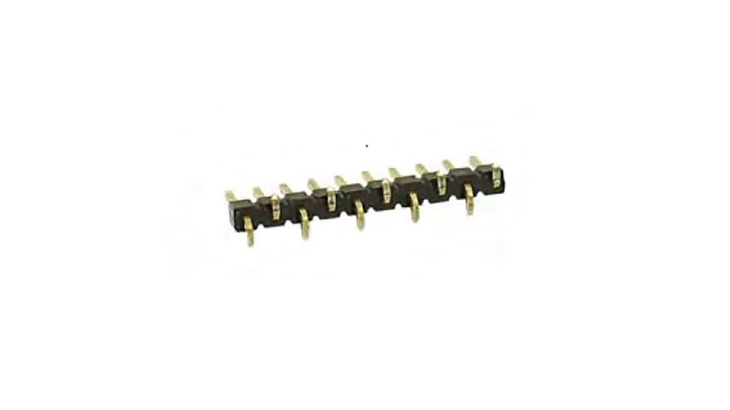 Amphenol FCI EconoStik Series Vertical Surface Mount Pin Header, 10 Contact(s), 2.54mm Pitch, 1 Row(s), Unshrouded