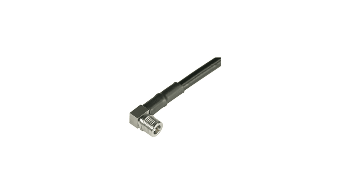 Conector coaxial Huber+Suhner 16_QMA-W50-4-5/133_NE, Macho, Ángulo de 90° , Impedancia 50Ω, Montaje de Cable,