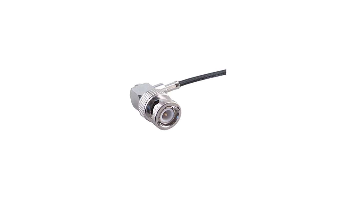 Conector coaxial Huber+Suhner 16_BNC-75-4-4/133_NE, Macho, Ángulo de 90° , Impedancia 75Ω, Montaje de Cable,